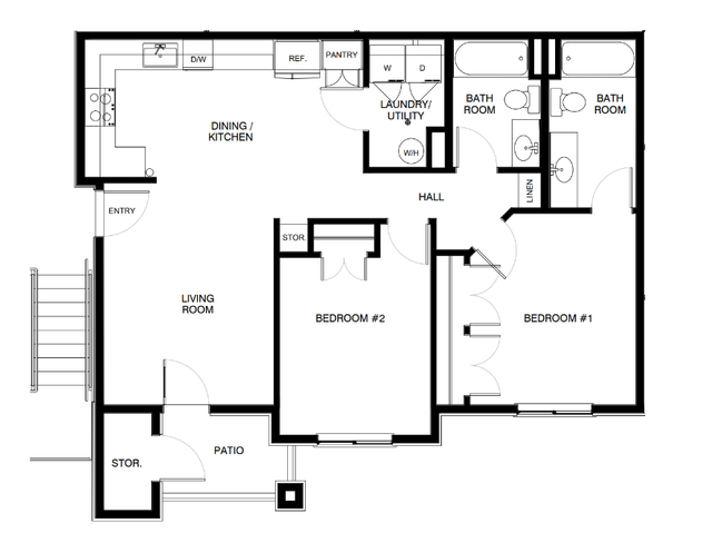 2 Bedroom (2D) Upper Level