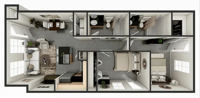2x2 floorplan