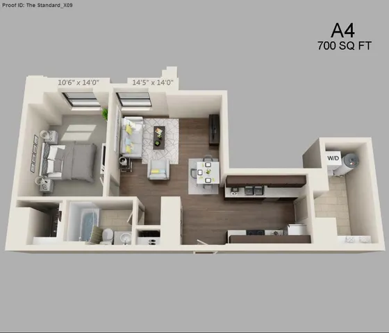 One Bed One Bath 700 sqft