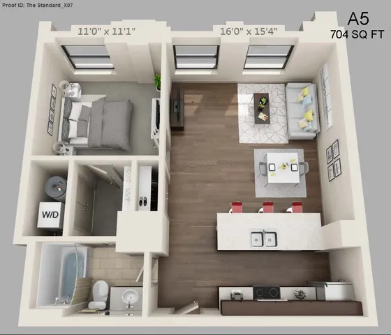 One Bed One Bath 704 sqft