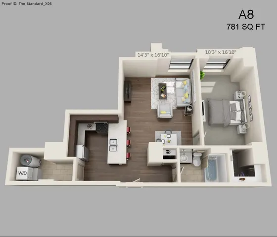 One Bed One Bath 781 sqft