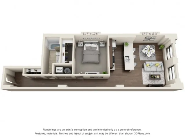 One Bed One Bath 872 sqft