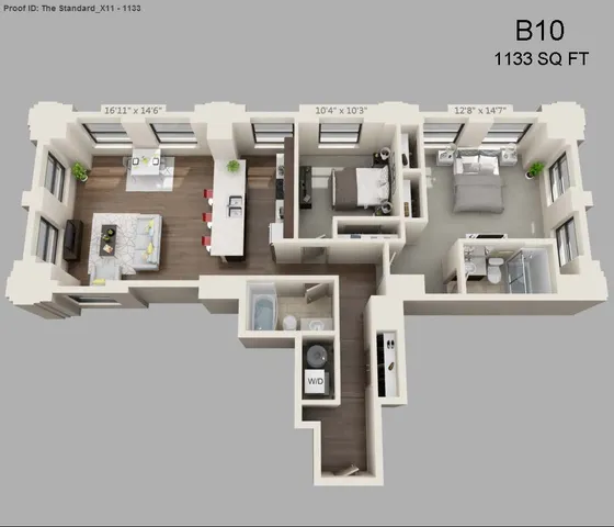 Two Bed Two Bath 1133 sqft