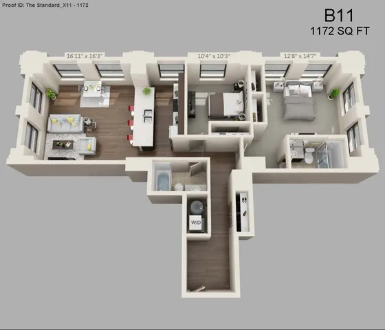 Two Bed Two Bath 1172 sqft