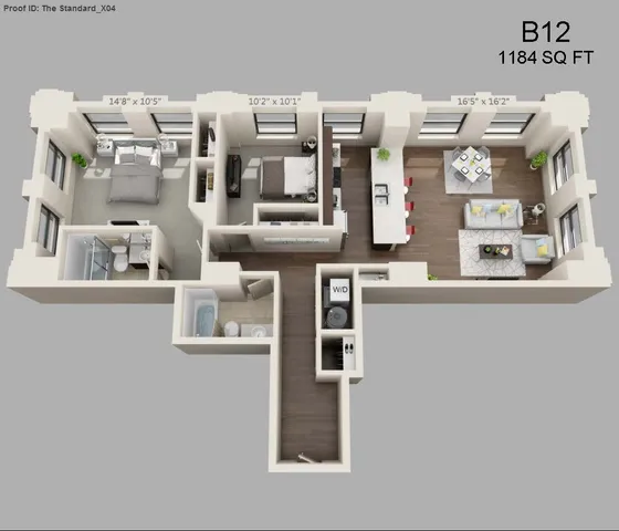 Two Bed Two Bath 1184 sqft