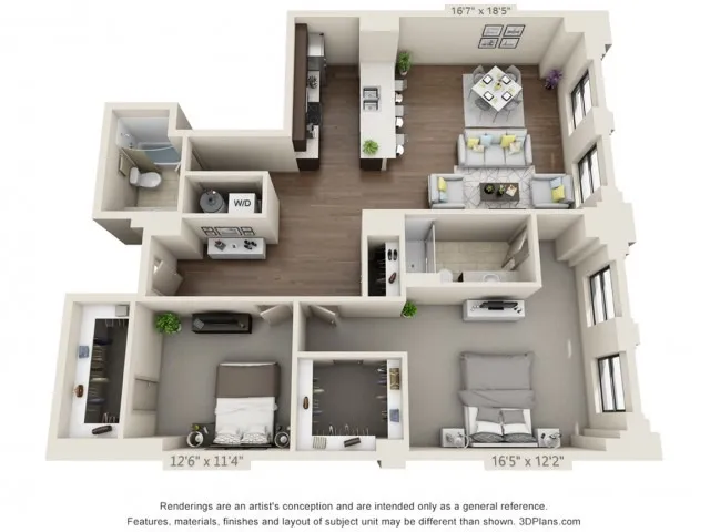 Two Bed Two Bath 1401sqft