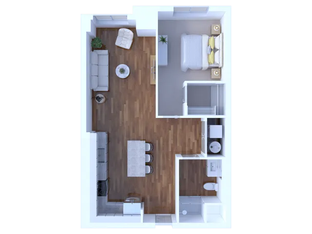 1 Bedroom/1 Bathroom-743/755 square feet