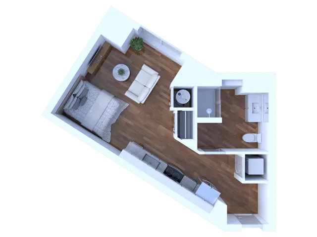 Studio/1 Bedroom - 443 Square Feet