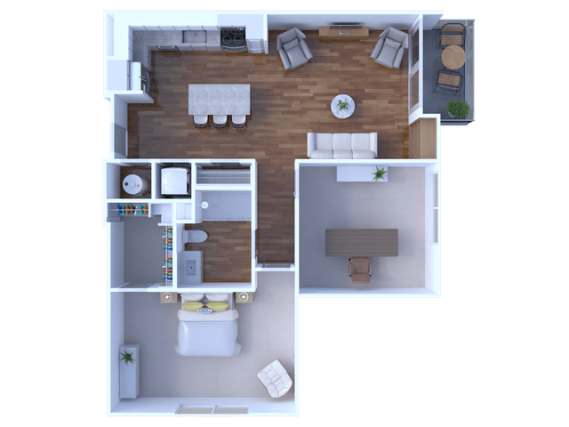 One Bedroom with den One Bath 985 Sqft