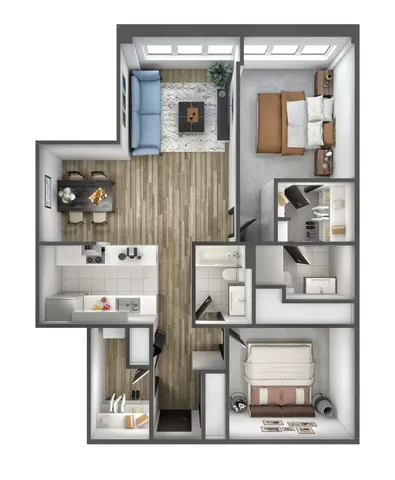 2 bedroom 2 bath 1230-1260