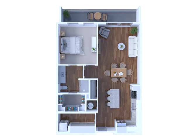 1 Bed/1 Bath 836 sq. ft.