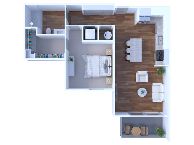 1 Bed/1 bath 710 sq. ft.
