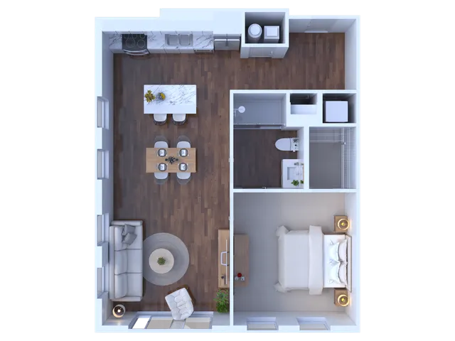 1 bedroom 1 bath C8 808 sqft