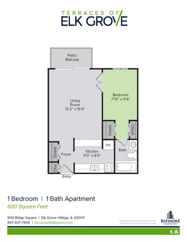 1 bedroom 1 bath floor plan