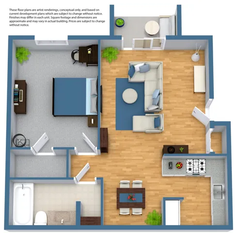 1 bedroom 1 bath floor plan