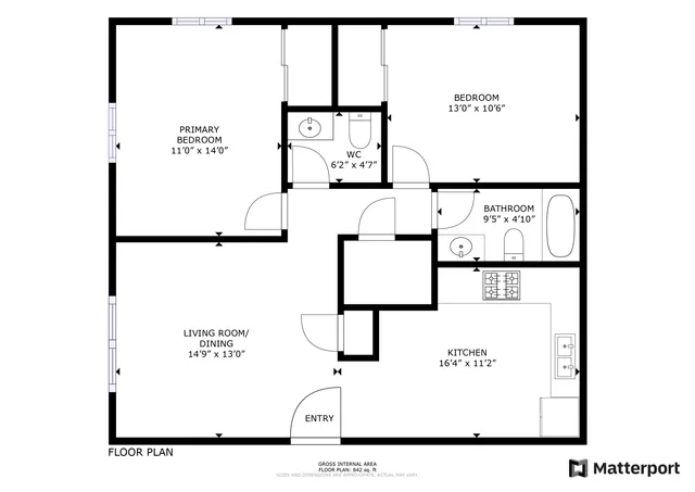 2 bedroom 1.5 bath