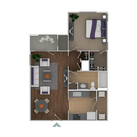 One Bedroom 734 sq ft