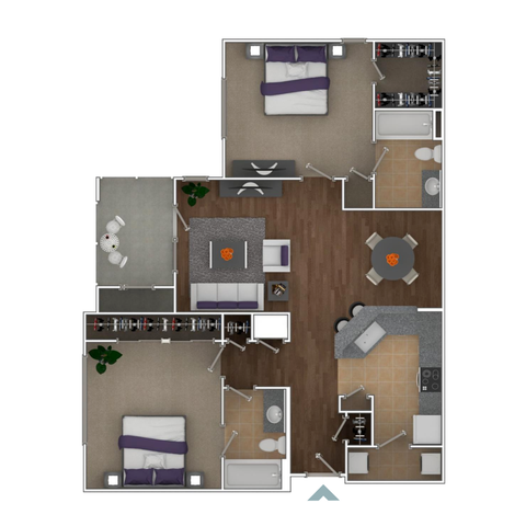 Two Bedroom 1180 sq ft