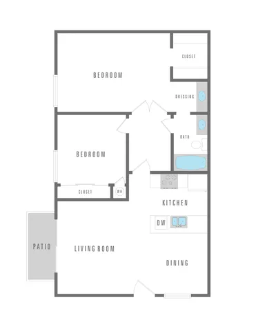 2 Bedroom 1 Bath