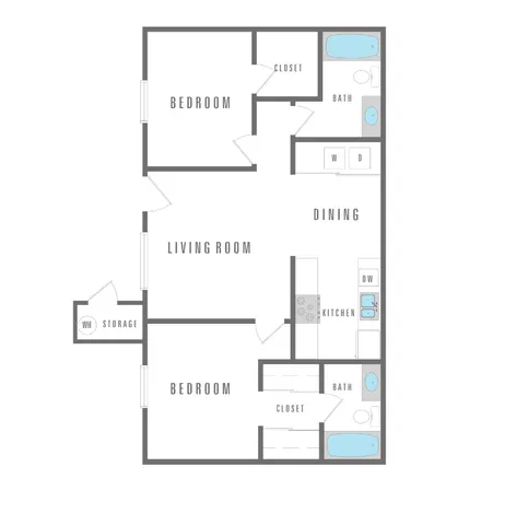 2 bedroom, 2 baths