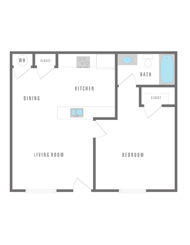 1 Bedroom 1 Bath 525 sqft