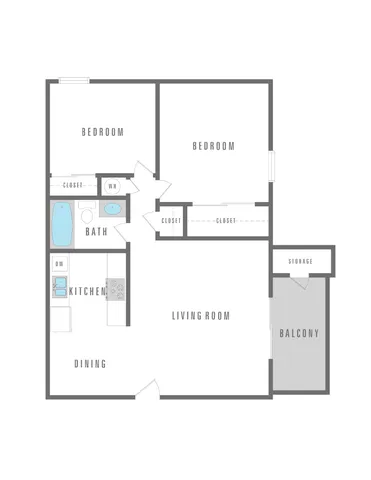 2 Bed 1 Bath 816 sqft