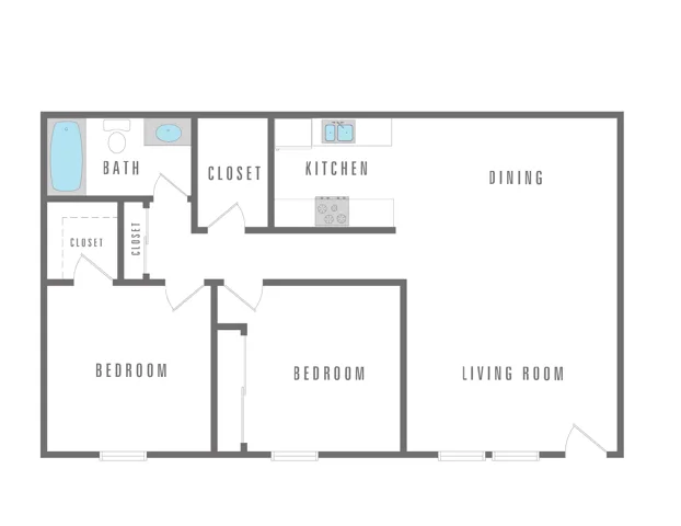 2 Bedroom 1 Bath