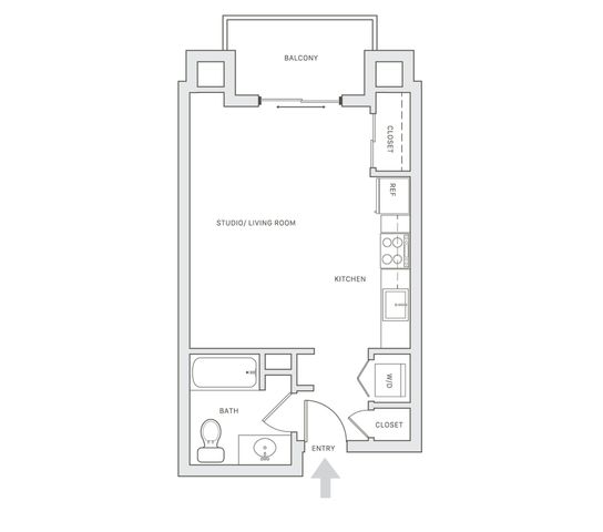 Studio apartment 2d floor plan at citrino