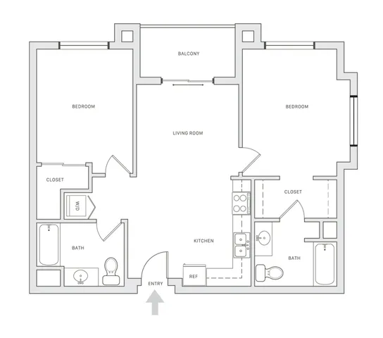 2x2 apartment floor plan at citrino