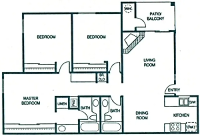 Three Bedroom Floor Plan