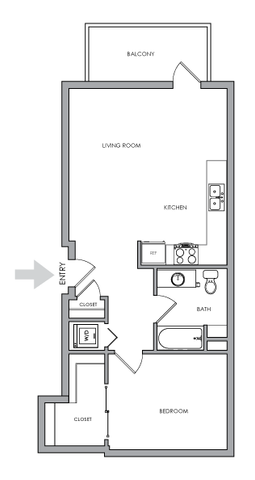 One-Bedroom, One-Bathroom 2D Floor Plans