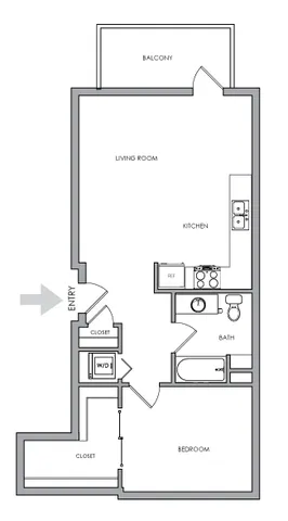 One-Bedroom, One-Bathroom 2D Floor Plans