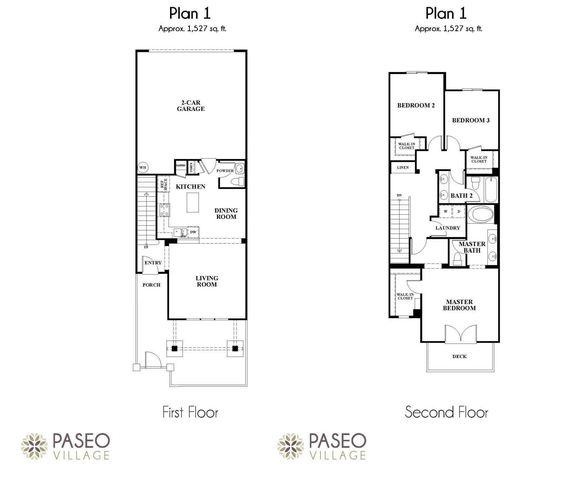 Three-Bedroom, Two and a Half Bathroom 2D Floor Plan