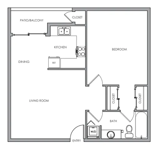 One Bedroom Floor Plan A
