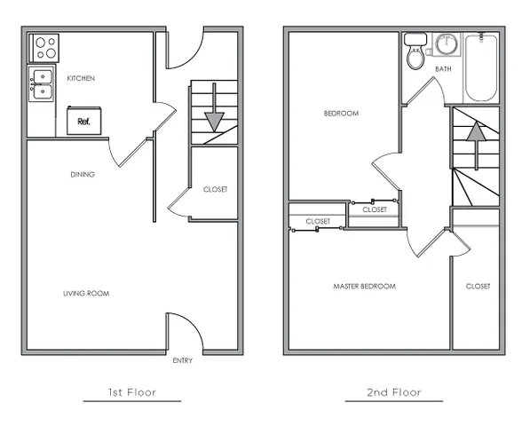 Two Bed One Bath Townhome