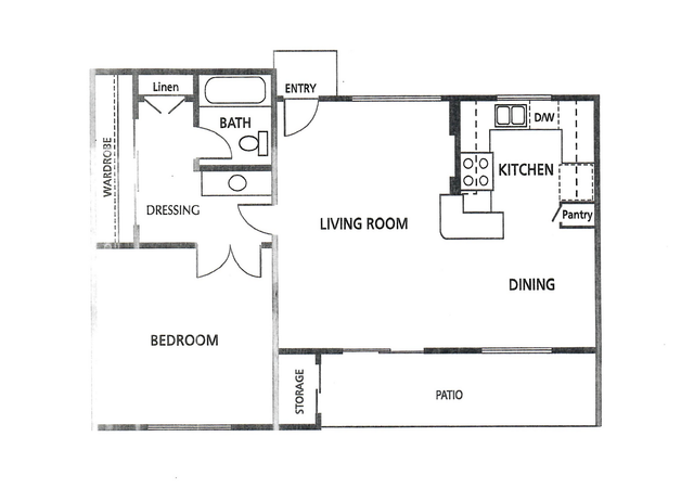 One-Bedroom, One Bathroom Apartment