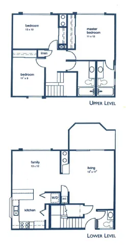 Three bed two bath townhome