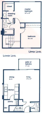 Two bed two bath townhome