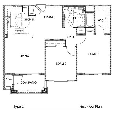 2 bedroom 1 bath