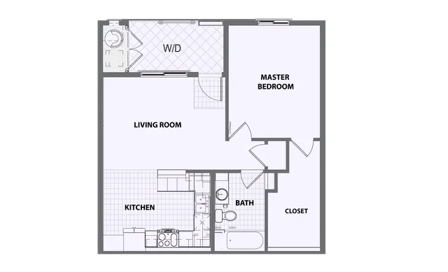1 bed 1 bath floor plan