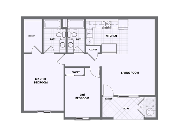 2 bed 2 bath