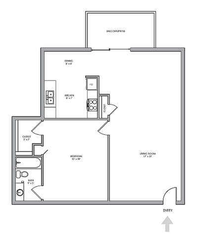 one bedroom floor plan