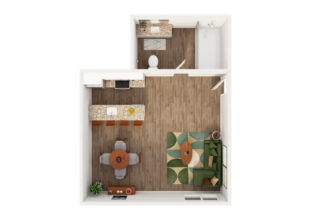 3D Rendering of a Studio Apartment