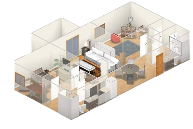 Two-Bedroom floorplan at Delaware Pines