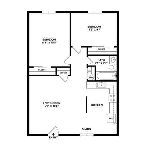 2bedroom - 1 bath