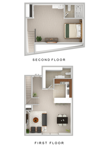 One-Bedroom One-Bathroom Loft