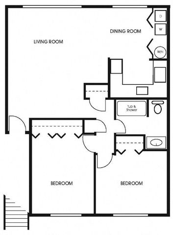 2 bedroom - 1 bath - 1000 sq ft