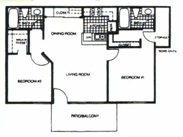 Two Bedrooms Two Bathrooms Floor Plan