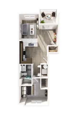 1 Bedroom 1 Bathroom Floor Plan