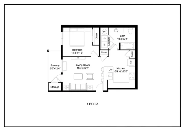 1 bed 1 bath